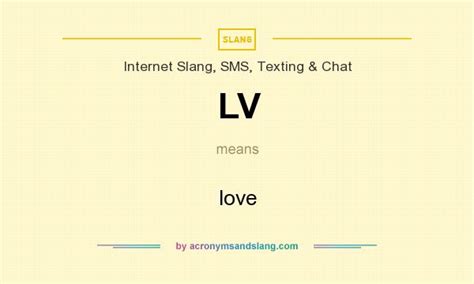 lv meaning in chat